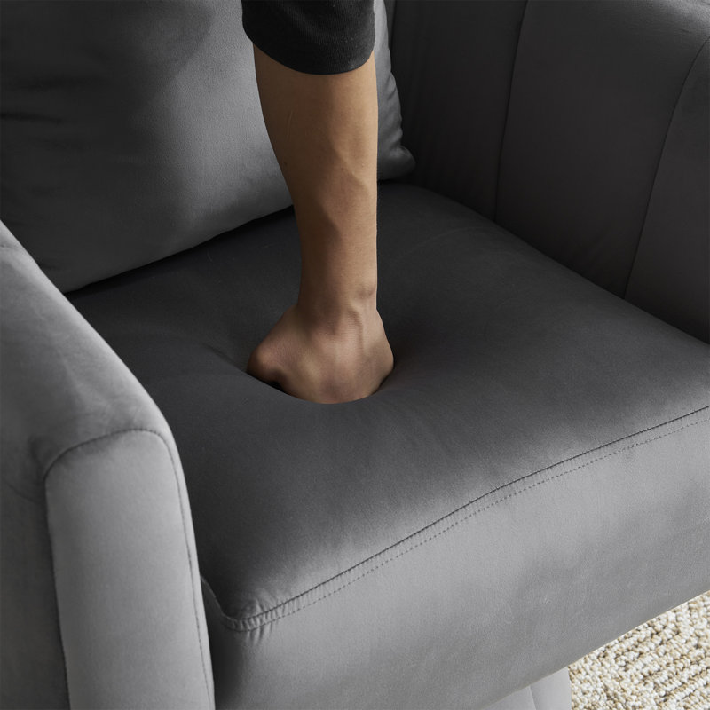 Velvet Swivel Chair, Gray Velvet