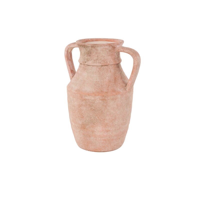Cole And Grey Ceramic Antique Style Decorative Vase With Handles, 12" H x 9.3" W x 7.2" D
