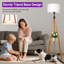 Lampe trépied à double abat-jour à intensité variable en osier avec tablettes et télécommande-1114649950