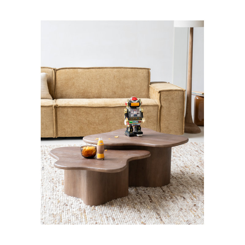 Solid Wood Nesting Coffee Table, Brown