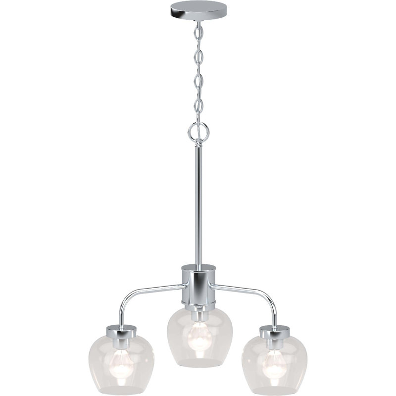 Melisa 3-Light Indoor Polished Nickel Classic/Traditional Chandelier with Clear Glass Shade