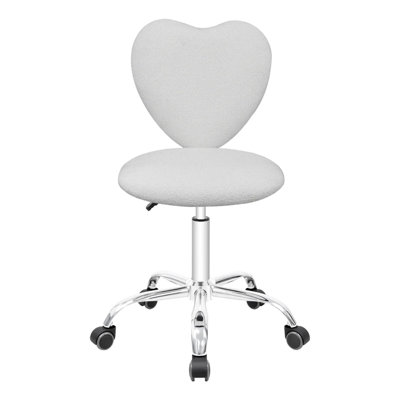 Makinna Heart 360 Degrees Vanity Chair with Adjustable Height, Armless Swivel Wheelbase Chair with Cushion by Mercer41