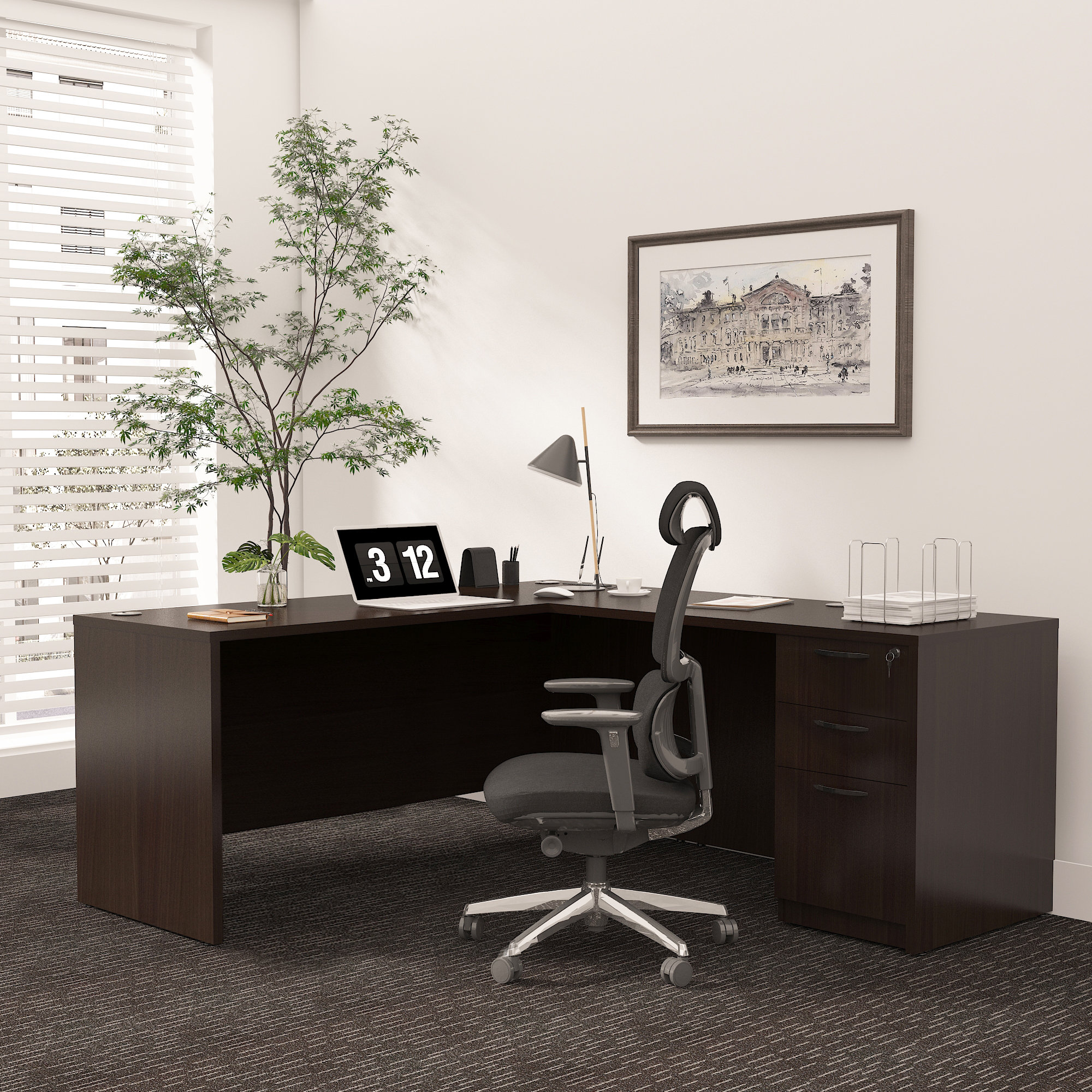 ALFA Furnishing L-Shaped Executive Desk & Reviews | Wayfair