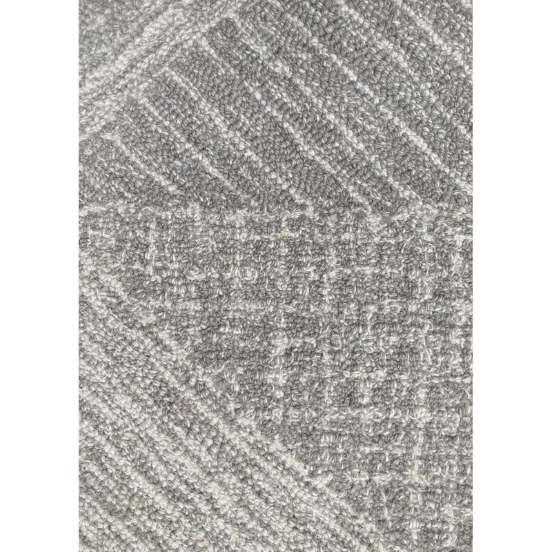 Caprice Wool Geometric Area Rug, Silver/Ivory, Rectangle 9' x 12'