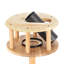 Round Oak Bird Table with Black Roof