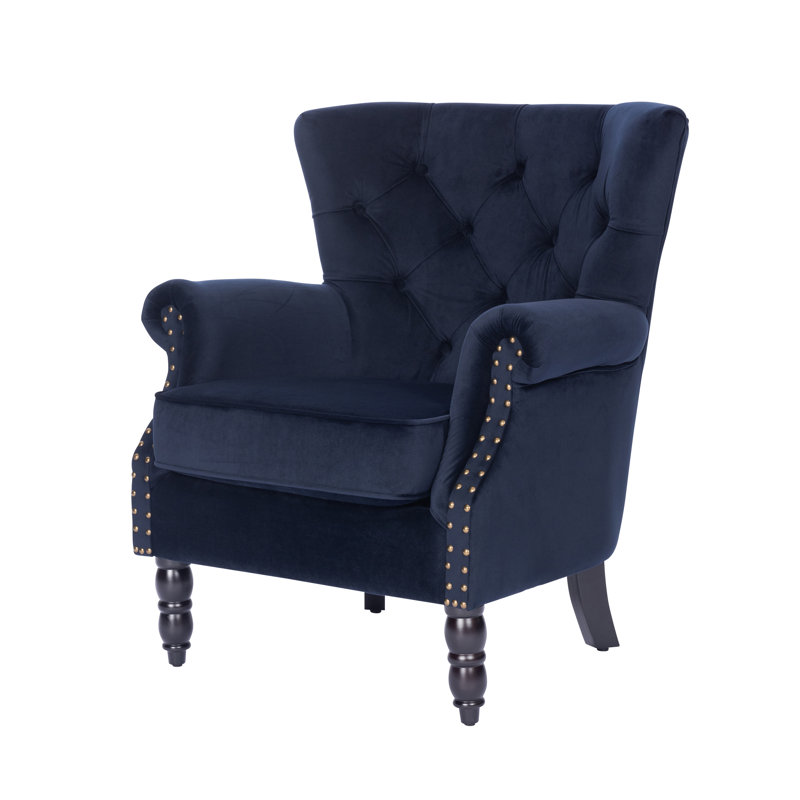 Harmonsburg Wingback Chair, Navy Blue