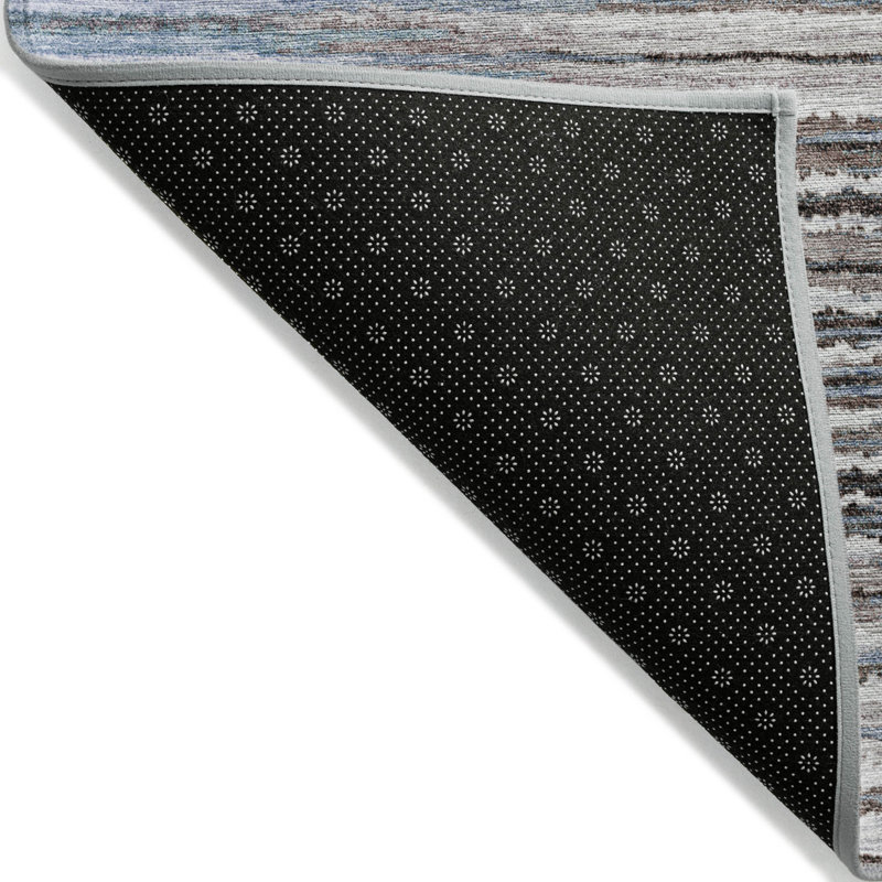 Tapis intérieur / extérieur rayé bleu ciel et bleu denim 10 pi x 14 pi HomeRoots