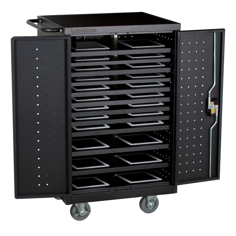 Structure Series 40'' H x 24.75'' W Laptop/Tablet Storage Cart with Wheels, Assembled