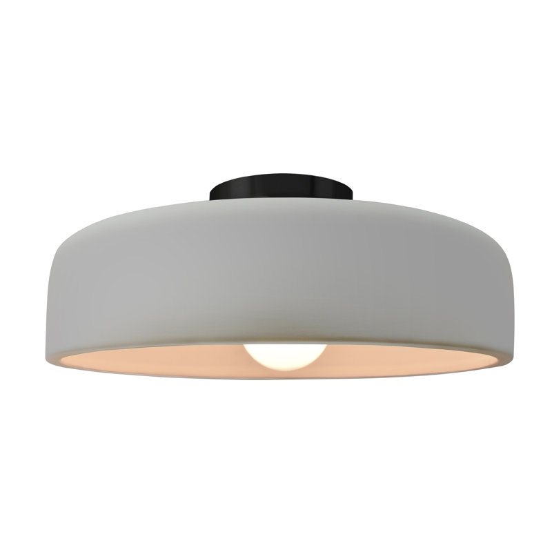 Plafonnier semi-encastré Radiance, Blanc mat, Noir mat, H 6,5 po x l 16 po x P 16 po