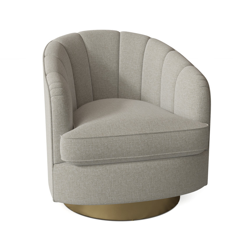 Fauteuil demi-tonneau pivotant de 28,75 po Conseilsy, Albâtre 3157