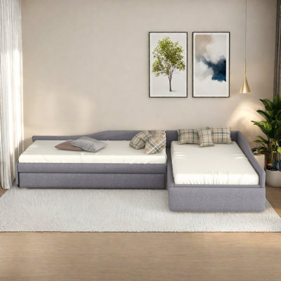 Multifunctional Upholstered Daybed With Trundle And One Drawer by Red Barrel Studio
