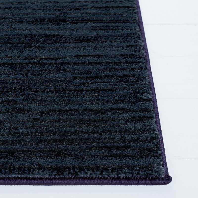 Vision Striped Area Rug In Black, Rectangle 66 x 122 cm