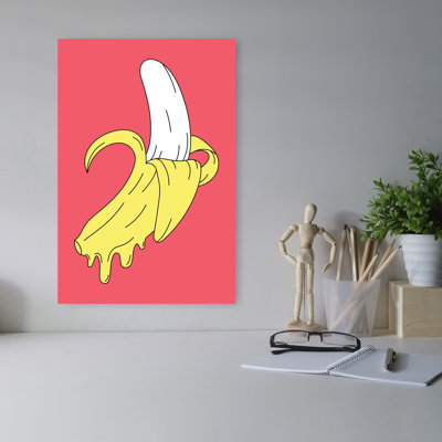 Melting Banana Colorful Contemporary Fruit Wall Art Print