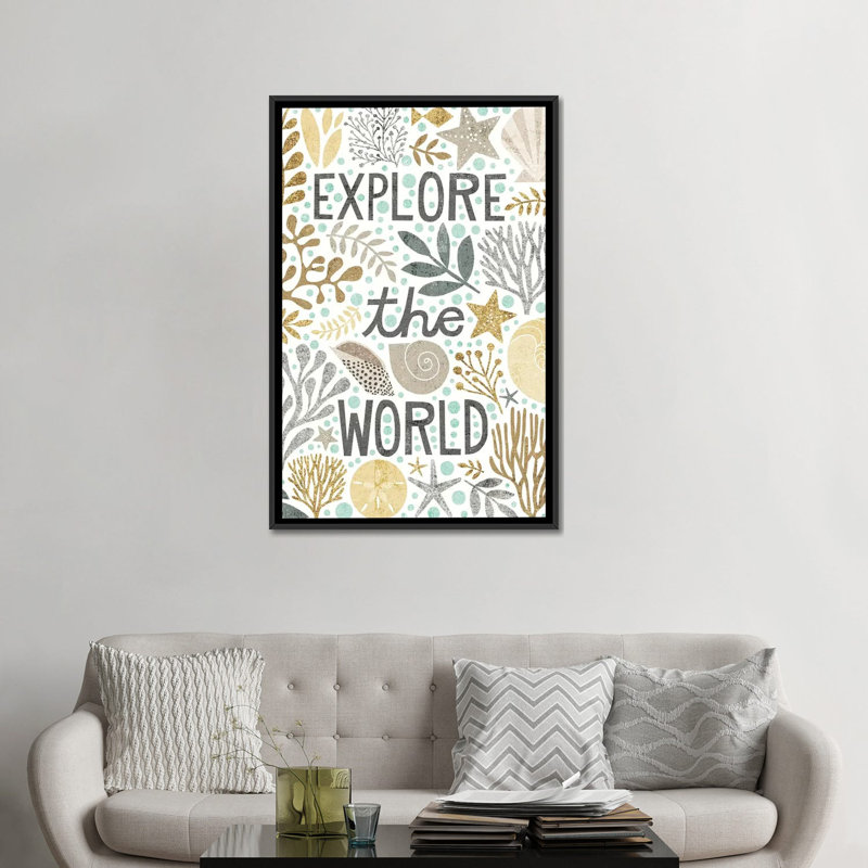 « under marine vii », impression sur toile, H 26 po x l 18 po x P 1,5 po, Toile avec cadre noir, Pas de tapis