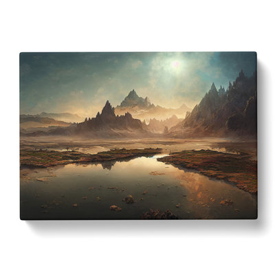 Exciting Mountain Landscape - Wrapped Canvas Print