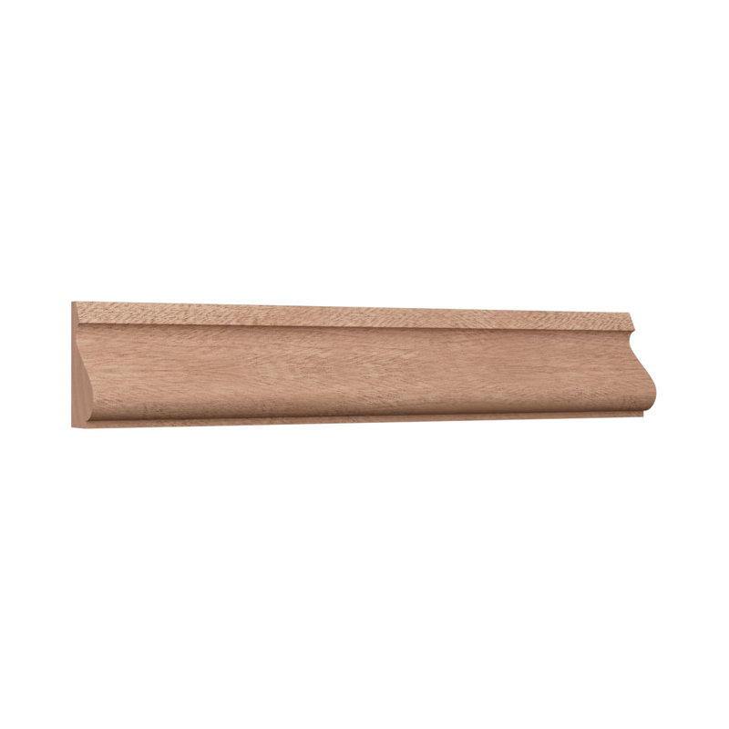 Moulure à capuchon de base en bois massif de teinte de bois franc massif D16 5/8 po x l 1 3/8 po x L 96 po., Sapele