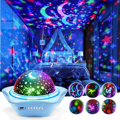 Sensory Toys for Autism, [6 Films + 90 Effects] Star Projector Night Light, [3 Brightness + 360° Rotate] Night Light Kids, Baby Sensory Toys for Babies, Galaxy Projector, Kids Gifts