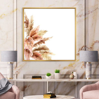 «Exotic Dry Pampas Grass», peinture sur toile à cadre flottant