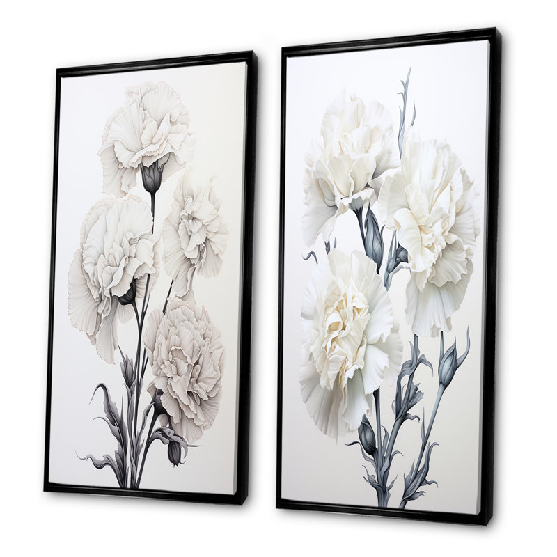 Oeillets monochromes minimalisme - œillets, ensemble de 2, Cadre flottant noir, H 28 po x l 25 po
