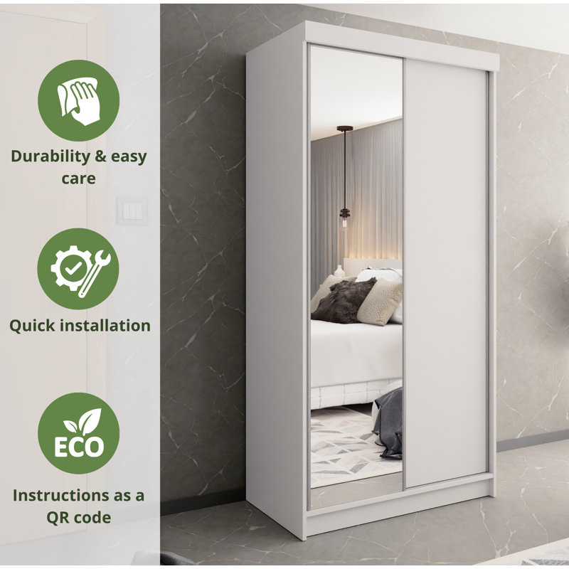 Aireanna 2 Door Wardrobe, White