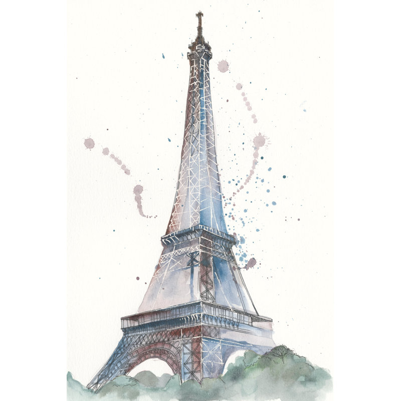 View of Eiffel III - Painting, 30 cm H x 20 cm W, Wrapped Canvas