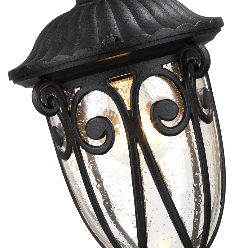 Lampadaire noir en aluminium 2 lumières H 78 "