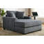 Canapé surdimensionné de 43,5 po de style moderne avec méridienne, avec coussins, station de charge et porte-gobelets, tissu chenille-108813112