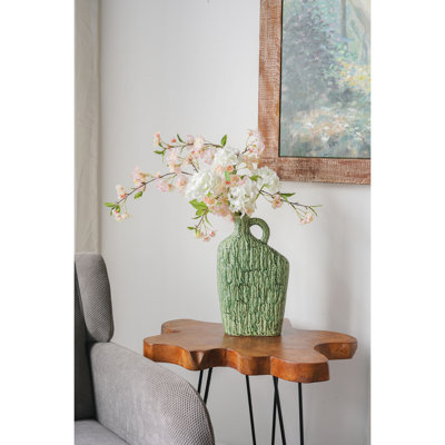 Asymmetrical Green Ceramic Vase