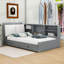Lit plateforme simple en bois avec tablettes de rangement et 2 tiroirs Aryabella-538722109