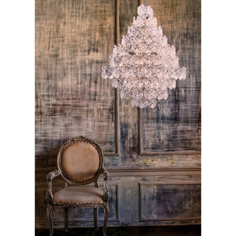 Lustre à lumière unique, Noir, Laiton poli, 26 po de largeur x 32 po de hauteur