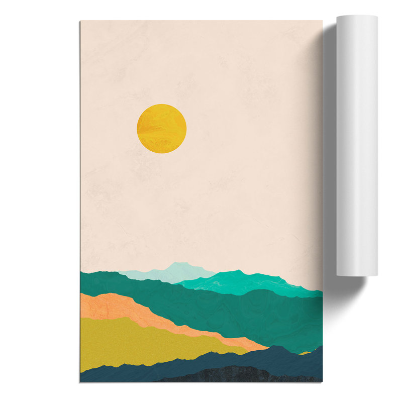 Nordic Minimalist Landscape No.1 - Unframed Graphic Art, 30cm H x 21cm W x 0.1cm D