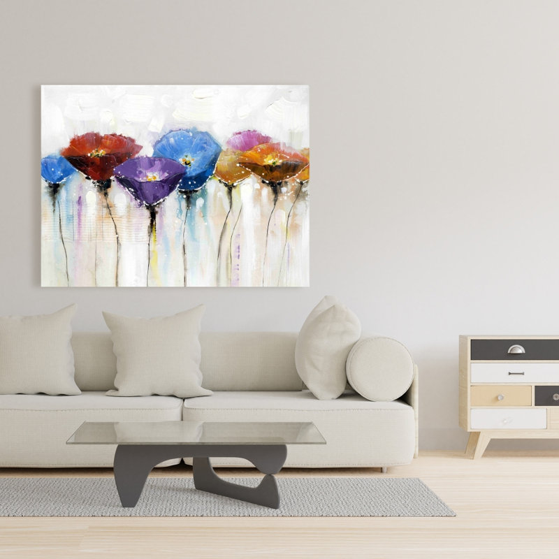 Fleurs colorées - Toile industrielle pour la maison | Art vibrant