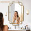  Miroir de salle de bain mural, miroir de meuble-lavabo rectangulaire, miroir décoratif biseauté poli pour hall d'entrée, salon, chambre à coucher (horizontal / vertical)-2043031482