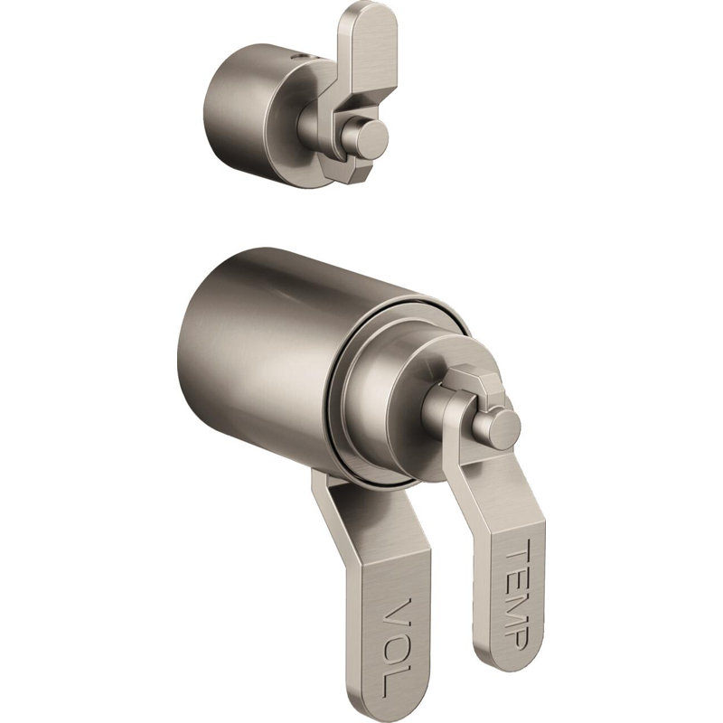 Litze® Shower Integrated Valve with Handles, Industrial Lever, Luxe Nickel