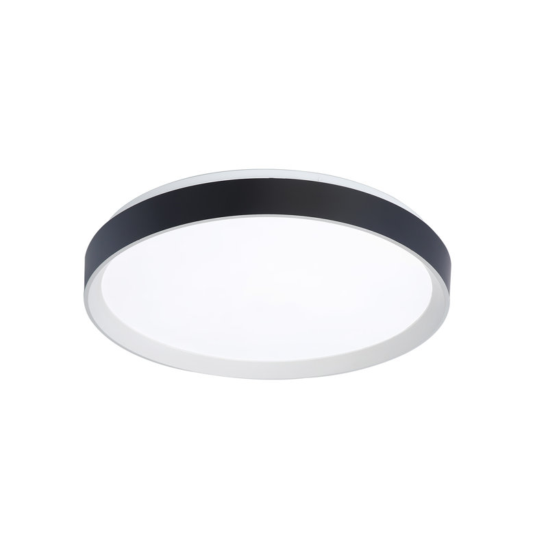 Plafonnier encastré en acrylique Keithen, H 3,25 po x l 18,9 po x P 18,9 po, Blanc mat / noir mat