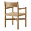 Ensemble de 2 fauteuils de salle à manger en bois de chêne vieilli Alvia-129908596-129908598-129908599