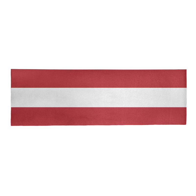 Tapis rouge/blanc rayé Boston, Tapis de couloir 2 pi 6 po x 8 pi
