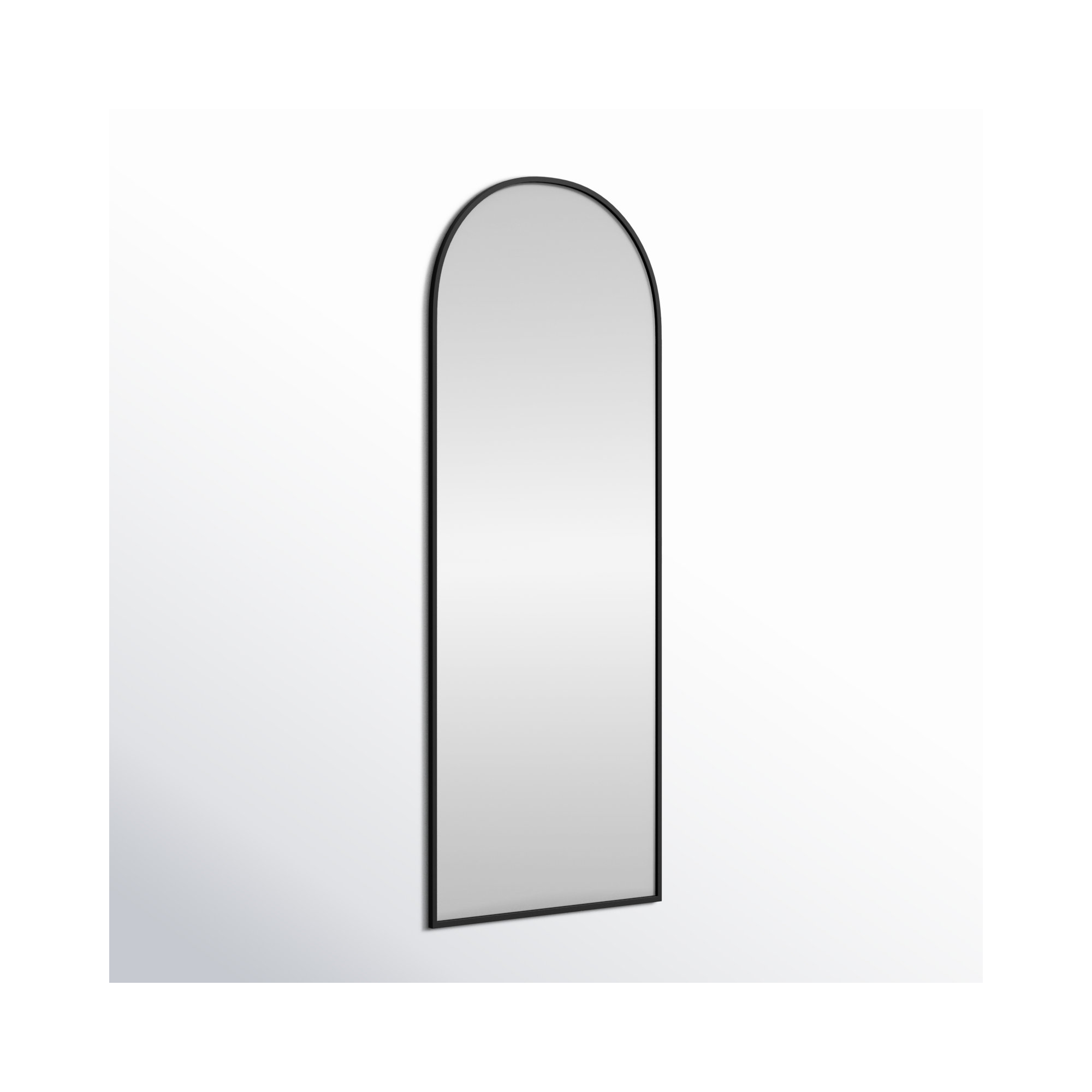 Sabine Metal Arch Wall Mirror, Black, 74" x 28"