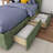 Solid Wood Upholstered Bed with Rectangular Headboard with 2 Drawer Side Storage-1451155007-1451155002