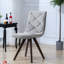 Modern Dining Chairs, Solid Wood Legs, Grey Fabric For Home & Kitchen
