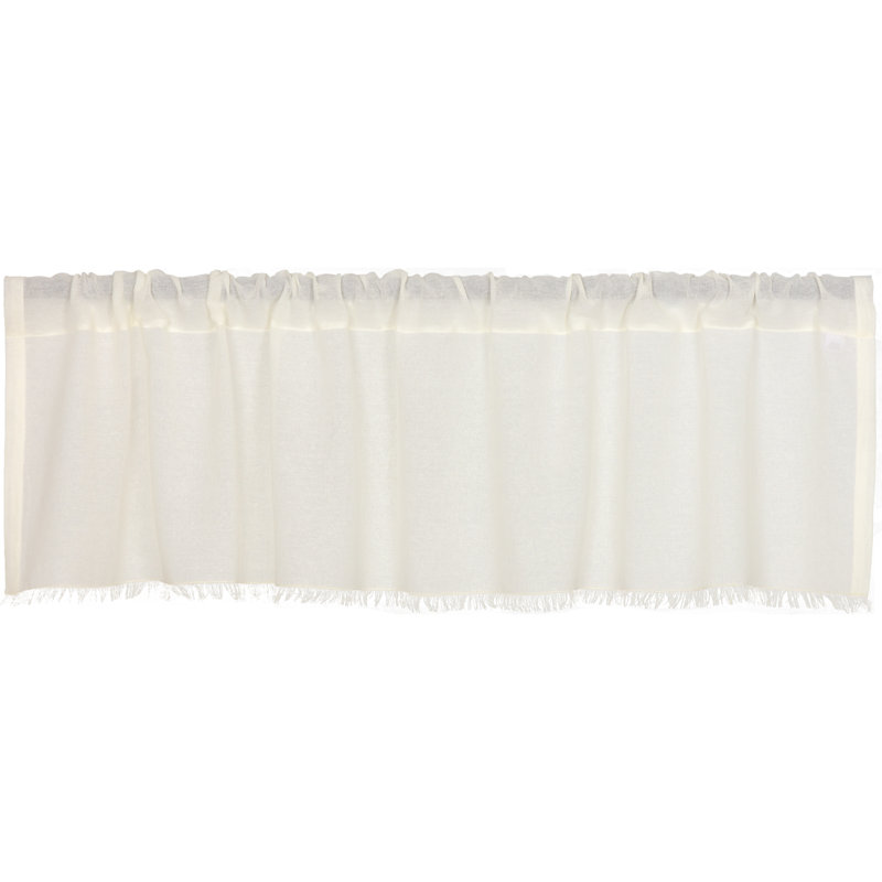 Cotton Tailored Window Valance, Antique White, 16" W x 72" L