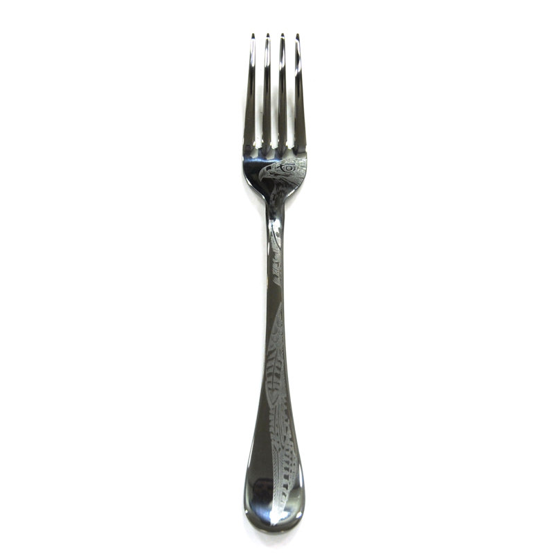 Caccia Dessert Fork - 24 Pieces - Black Gold, Oro-nero