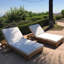 Coussins de chaise longue en teck Jess
