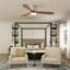 52 In. Flush Mount Nickle Wood Ceiling Fan With Light