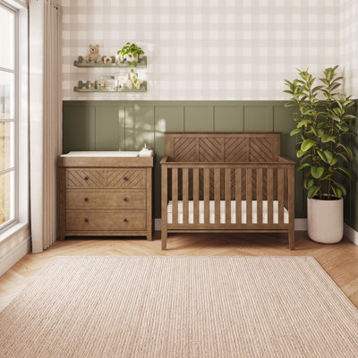 Child Craft Atwood 3-Piece Nursery Set | 4-in-1 Convertible Crib, Dresser and Changing Table Topper