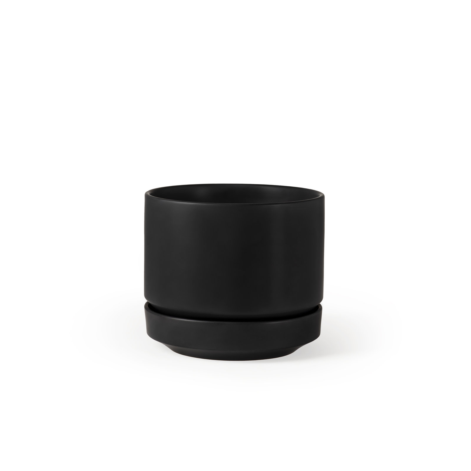 Byer Handmade Ceramic Pot Planter, Black, 7.5" H x 8.75" W x 8.75" D