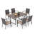 Alyah 6 - Person Patio Dining Set with Rectangular Table , Cushions Included