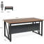 55-Inch Modern Executive Computer Desk with Metal Frame, Suitable for Home Office, Walnut