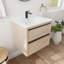 Meuble-lavabo mural 24 po avec 2 tiroirs de rangement à fermeture en douceur et lavabo en céramique blanche - Bva02524plo-G-Bl9060b (W1286s00034 Basin Stylish Furniture-695931370