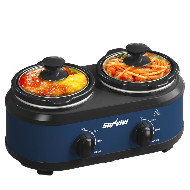 Dual Pot Slow Cooker, 2 X 1.25 QT